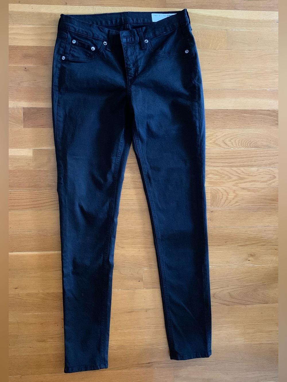 rag & bone Women's Skinny Mid-rise Black Jeans